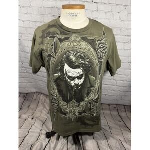 The Dark Knight Joker Vintage Green Shirt, L Short Sleeve Large Graphic Heath